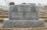 Tombstone for Tom and Cornie Irvin