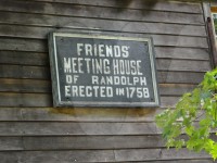 Randolph Quaker meeting house plaque