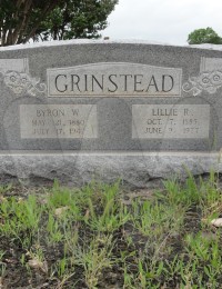 Byron and Lillie Grinstead&#039;s tombstone