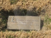 Cyndy Matthews&#039; grave marker in Trinity Memorial Park, Big Spring, Texas