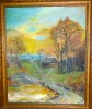 Oil painting of rural scene by Jane Banks