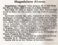 Magadalena Alvarez&#039;s Obituary